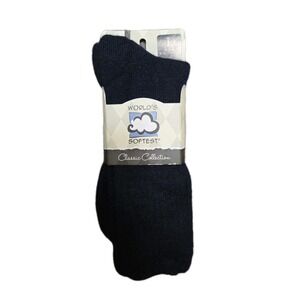 World's‎ Softest SOCKS  Men's 8.5-12/Women's 10+  Navy Made In USA NEW